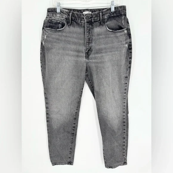 Good American Good Girlfriend High Waist Straight Leg Jeans In Black217 Sz 10/30 - Picture 4 of 12